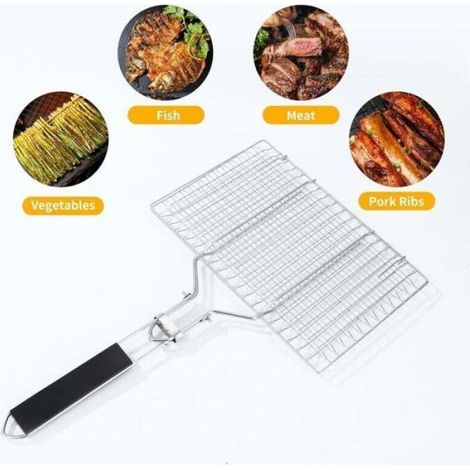 Panier À Rôtir - Acier Inoxydable - Pour Poisson Viande Légumes Fruits De Mer - 51 × 32 cm - 1 Pièce (1/4)