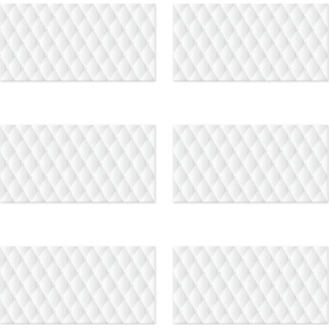 Lupia - Set 6 pezzi Pannelli di Rivestimento parete e altre superfici Decorazione Modulare 50x100 cm CAPITONNE' WHITE (1/4)