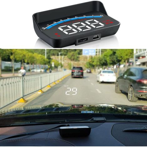 Affichage tête haute (HUD) pour voiture : affichage OBD2, compteur de vitesse de 3,5 pouces, indicateur de température d'eau, régime moteur (1/2)