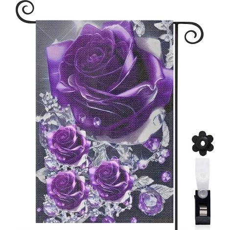 Drapeau de jardin vertical décoration maison toile lavable double face 30 x 45 cm pour entrée maison (1/5)