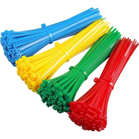 400 Pièces Attache Cable Plastique Colorées 200mm x 2,8 mm Collier de Serrage Serre Câbles en Électriques Nylon Autobloquantes pour Cable Management Jardinage deng (1/5)