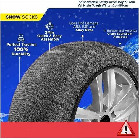 Chaussettes À Neige Pour Pneus De Voiture Traction Urgence Conduite Sûre Glace Gel Neige Durables (1/4)