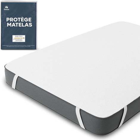 Protege Matelas 160x200 Impermeable Certifié Oeko TEX - Alese 160x200 cm en Coton Respirant avec 4 Coins Elastiques (1/5)
