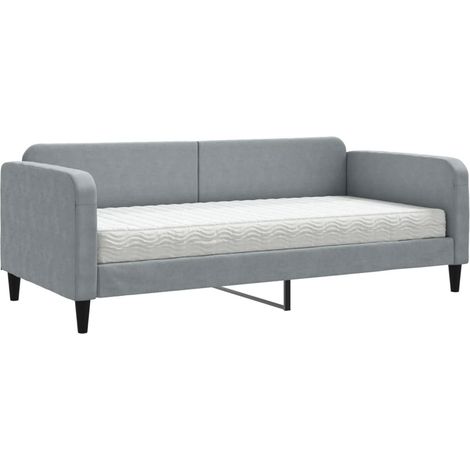 Maison Exclusive - Tagesbett mit Matratze Hellgrau 90x200 cm Stof