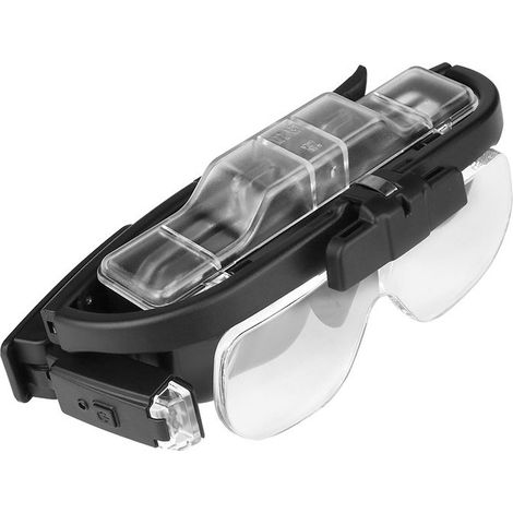 Lupa LED iluminada con 2 luces, lupa de diadema para lectura, trabajos de precisión, relojería y uso con manos libres. (1/5)
