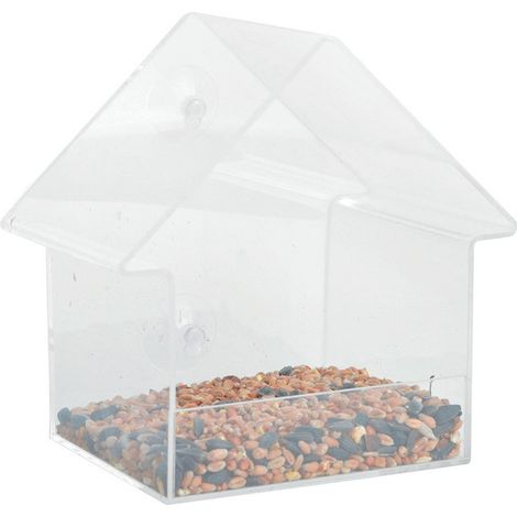 Mangeoire à oiseaux pour fenêtre - L 10 cm x l 15 cm x H 15,3 cm - Livraison gratuite
