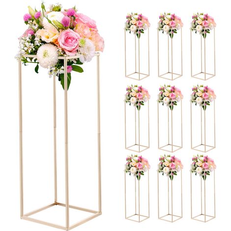VEVOR Hochzeitsblumenständer 280x280x800 mm, 10 Stk. Blumenhocker mit verdeckter Schraube, rechteckiger Pflanzenhocker für Hochzeiten, Partys, Geburtstage, Zuhause, Tischdekorationsständer