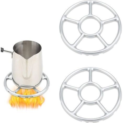 Set di 2 riduttori di gas (15,5 cm) per piano cottura, riduttore di gas per griglia wok, fornello a gas, bombola del gas, caffettiera a gas, moka. (1/4)