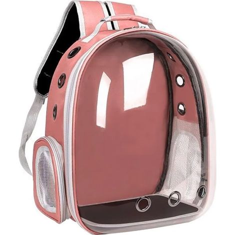 Sac à dos pour chat, respirant, portable, grande capacité, double bandoulière – Sac à dos pour chats rose 30 × 23 × 42 cm /XMBB-FEN/ (1/4)