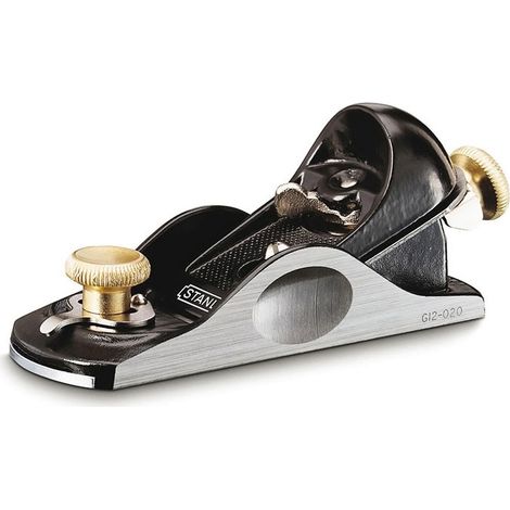 Stanley – Rabot à main en fonte rectifiée 160 mm – Inclinaison du fer à 21° – Finition laquée noire – Pour travaux fins et dégrossissage