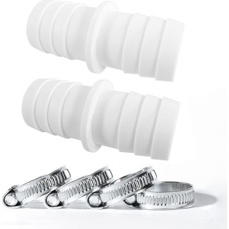 Lot 2 Raccords Tuyau Piscine 32mm + 4 Colliers Inox Norma 1 1/4 (1/5)