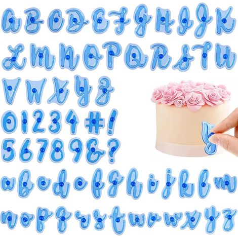 Lot 66 Emporte-Pièces Chiffres/Lettres Bleus, moules personnalisés biscuits/alphabet décoration (1/4)