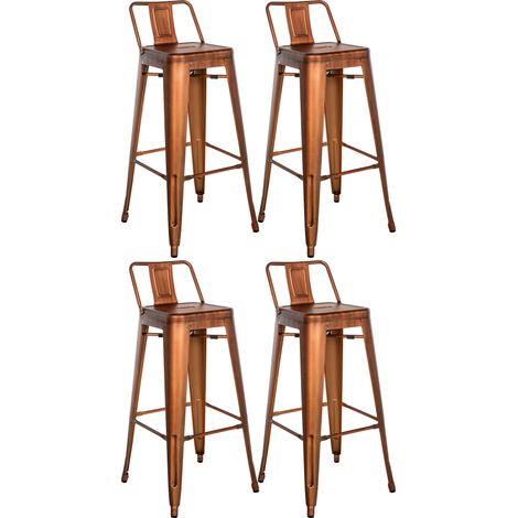 Juego de 4 taburetes de bar Mason Cobre (1/5)