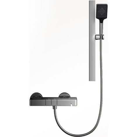 Ensemble de douche gris encastré de style simple, douchette à main carrée, forte pression Z.V.D (1/2)
