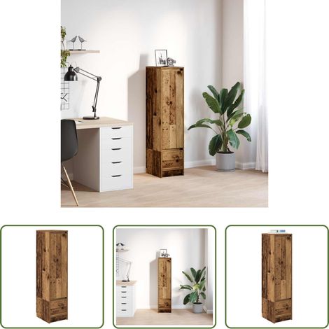Hochbeistellschrank - Highboard Altholz-Optik 29,5x34x119,5 cm Holzwerkstoff (1/5)