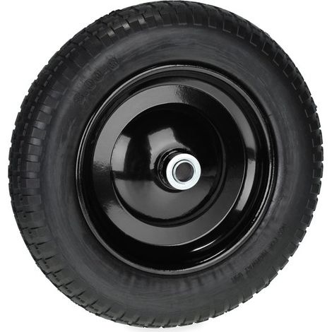 Roue de brouette - 3.00-8 - caoutchouc plein - jante en acier - increvable - 80 kg - sans air (1/5)