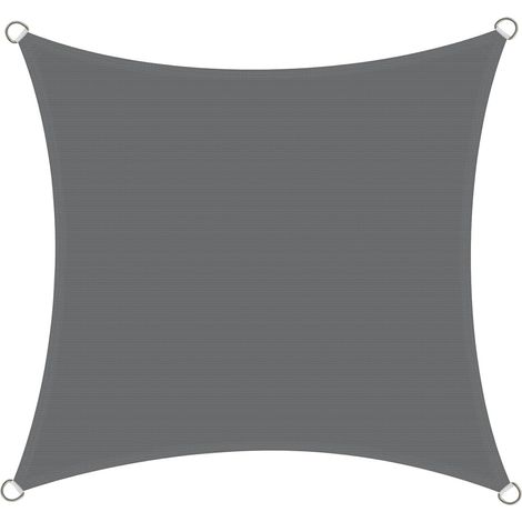 Voile d'Ombrage Carrée 2,5 x 2,5 m HDPE Respirant (185 g/m²) Anti-UV 98% - Toile d'Ombrage Extérieur pour Jardin et Terrasse - Anthracite (1/5)