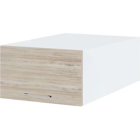 Meuble haut grande profondeur de cuisine Bellissi Noyer blanchi 1 porte relevable L 60 cm