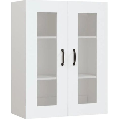 Mobiletto a parete pratico 69,5 x 34 x 90 cm moderno spazio contenitivo in legno bianco 020048024