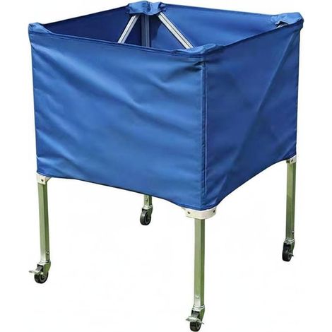 Portable Ball Cart, Foldable Basket, Sports Organizer, Storage Cart, Aluminum Alloy Frame with Canvas and Silent Wheels (1/5)