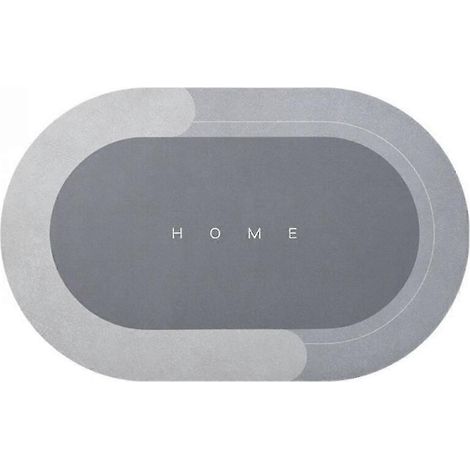 Tapis de bain super absorbant, tapis de sol à séchage rapide, tapis de salle de bain antidérapant, paillasson gris (1/5)
