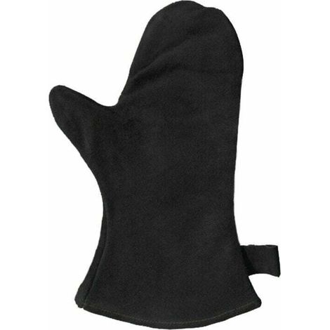 Kaminhandschuh aus Leder – hitzebeständiger Lederschutzhandschuh – feuerfest – für Grill & Kamin – Schwarz (1/5)