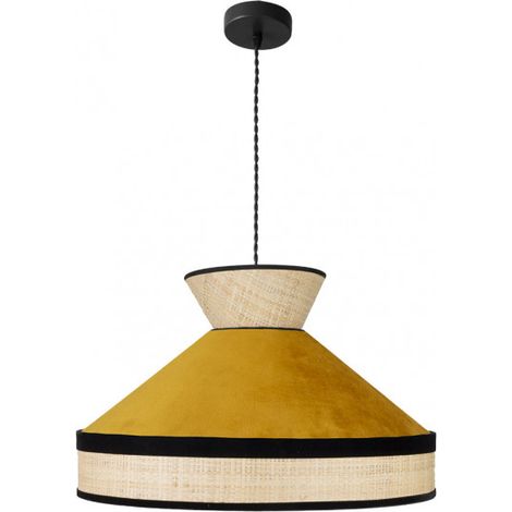Fabrizio Suspension 1xe27 Naturel/jaune Regx50x50 Cm (1/2)
