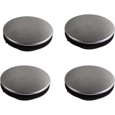 4 Pièces Couvercle d'Évier de Cuisine, Couvercle du Trou d'Évier, Bouchons de Lavabo en Métal, Obturation de Trou de Robinet, pour Lavabo Salle de Bain et Trou De Fixation pour 28-40mm(Argent) (1/4)