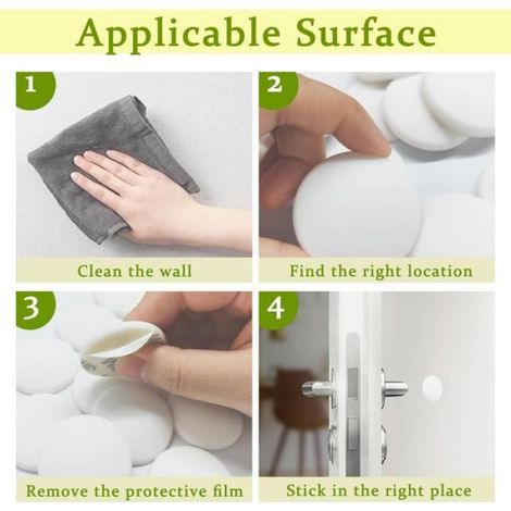 16pcs Butee de Porte Interieur, Butée de Porte Murale Blanc,Arret de Porte, Butee de Porte Adhesive, pour Salle De Bain,Meubles,Murs (1/4)
