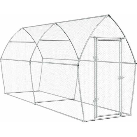 Maison Exclusive - Gabbia per Polli Argento 400x105x182 cm in Acciaio Zincato