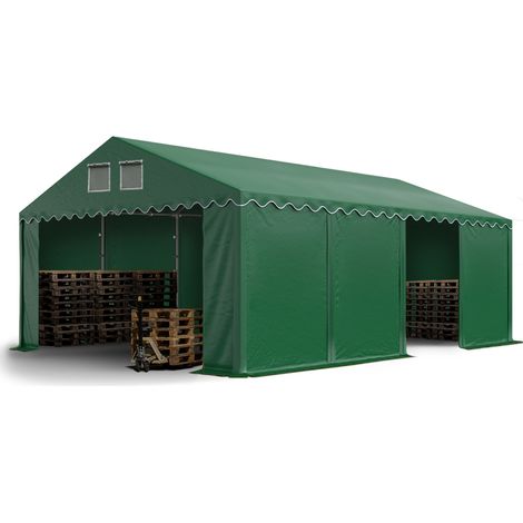 5x8m Tente de stockage TOOLPORT, PVC 800 N, H. 2,6m