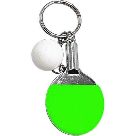 Porte-clés Ping-Pong  Décoration sportive en métal représentant une raquette de ping-pong, petit pendentif compact en forme de