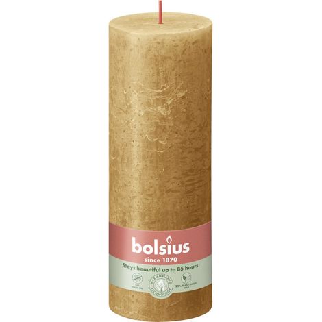 Bolsius Rustik Stumpenkerze 190/68 mm Gewürzbraun Stumpenkerze