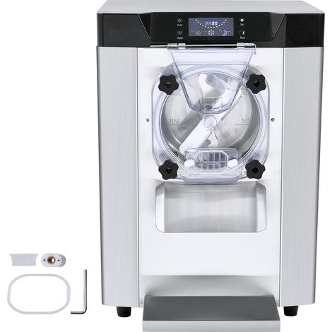 Machine à glace italienne professionnelle, 12 L/h, 1295W, 1 parfum, cylindre inox 4,5L, panneau LED, nettoyage auto, pré-refroidissement, pour restaurants et snack-bars. (1/5)