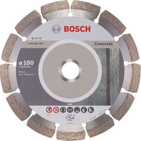 Bosch – Disque diamant pour meuleuse 180 mm – Alésage 22,23 mm – Largeur de coupe 2 mm – Coupe précise béton – 2608602199 (1/7)