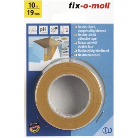 FIX-0-MOLL - 10mt x 19mm - NASTRO BIADESIVO TRASPARENTE - RESISTENTE AGLI STRAPPI