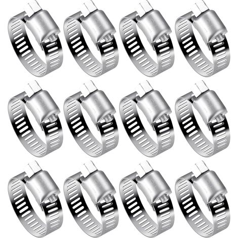 12 Pcs Collier Serrage, 16-25mm Inox 304 (1/5)