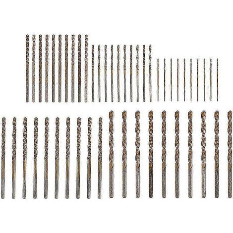 Lot de 50 forets micro HSS à queue droite pour perceuse électrique (1/4)