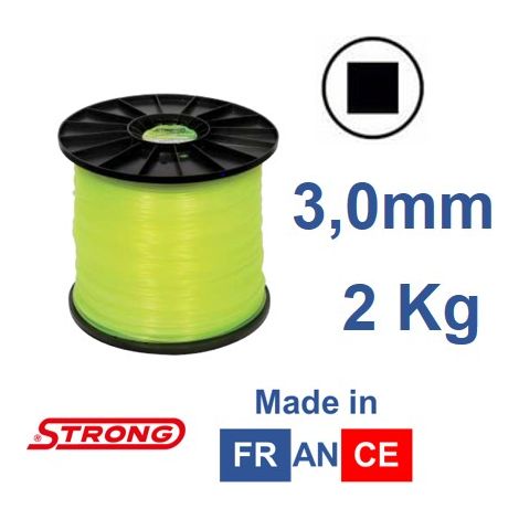 Bobina 2 Kg filo per decespugliatore STRONG sezione quadra Ø3.0mm lunghezza 190m