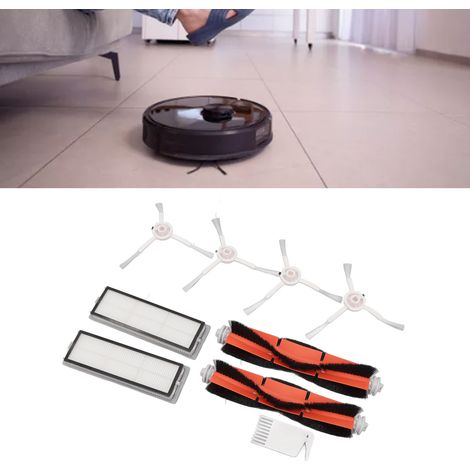 Lot de Brosse Filtres pour Aspirateur Robot Accessoires de Remplacement pour Mijia 1C et F9 2 Brosse Principale, 4 Brosse Latérale, 2 Filtre, 1 Brosse Plate Blanche (1/5)