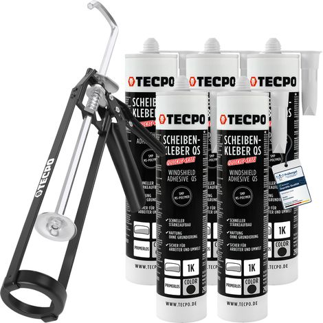 TECPO Karosseriekleber 5x370g Karosserie Kleber und Dichtmasse Klebstoff Dichtmittel silikonfrei dauerelastisch überlackierbar + Alu-Kartuschenpresse (1/5)