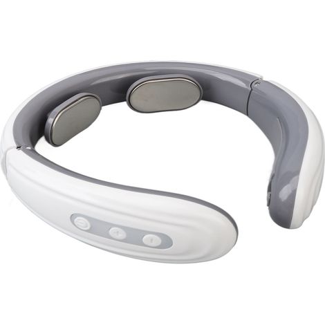 Masseur cervical en U sans fil chauffant - Intelligent portable - Soulagement tension cervicale - Blanc (1/5)