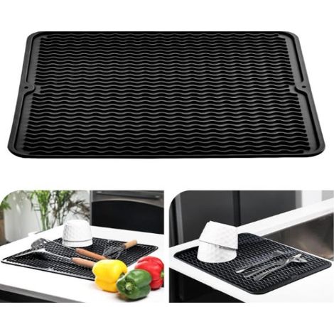 Drip Mat 40 x 50 cm, Assiette en silicone résistant à la chaleur, Tapis antidérapant, Placemat, polyvalent et pratique (1/5)