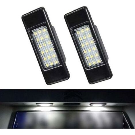 Kaelt - Lot de 2 éclairages de plaque d'immatriculation à LED, Canbus sans erreur, blanc 6000 K, 18 SMD, pour Peugeot 106 1007 207 307 308 3008 406 407 508 806 Citroën C2 C3 C4 C5 C6 DS3 (1/4)