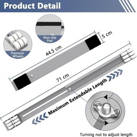 Base de machine à laver avec frein, base mobile réglable pour lave-linge, sèche-linge, réfrigérateur, charge 300 kg, gris (1/4)