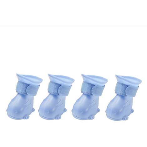 Hundeschuhe 2er-Set Wasserdicht und rutschfest Blauwal-Motiv geeignet für kleine und mittelgroße Hunde und Katzen schützt die Pfoten vor Regen 4 4 (1/4)