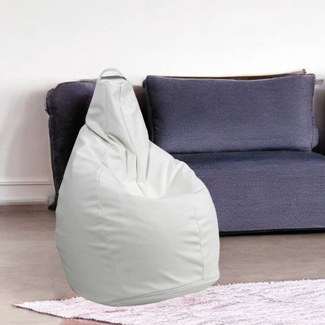 Dmora - Puf Agordo, Sillón multiusos, Puf, Puf reposapiés, Made in Italy, 90x90 h120 cm, Blanco (1/4)