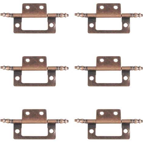 Charnières de fixation robustes en fer 6 sets pour portes d'armoire, non déformables, idéales pour meubles de salon et armoires anciennes (1/5)