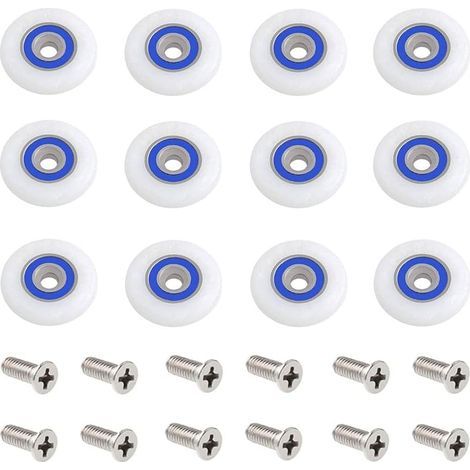 12 Pièces Roulette Porte Douche Roulettes pour Porte de Douche Roulette Porte Douche Roues Roulettes de Rechange Roulette Porte Roulette de Douche pour Porte de Douche avec Des Vis (1/5)