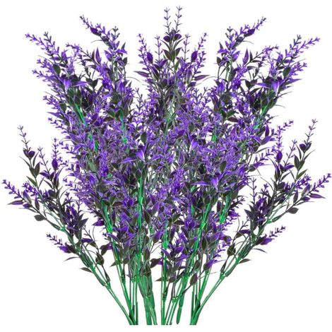 Fleurs de Lavande Artificielles - 6 Pièces - Violet - Pour Intérieur Extérieur Jardin Mariage Décoration (1/5)